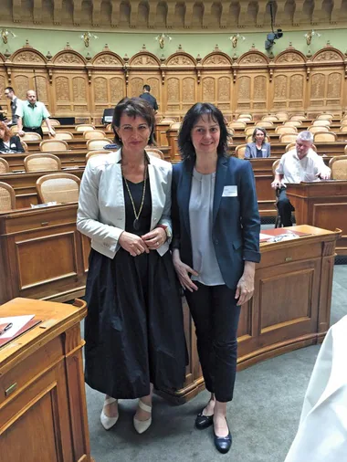 Tatjana Binggeli with Doris Leuthard