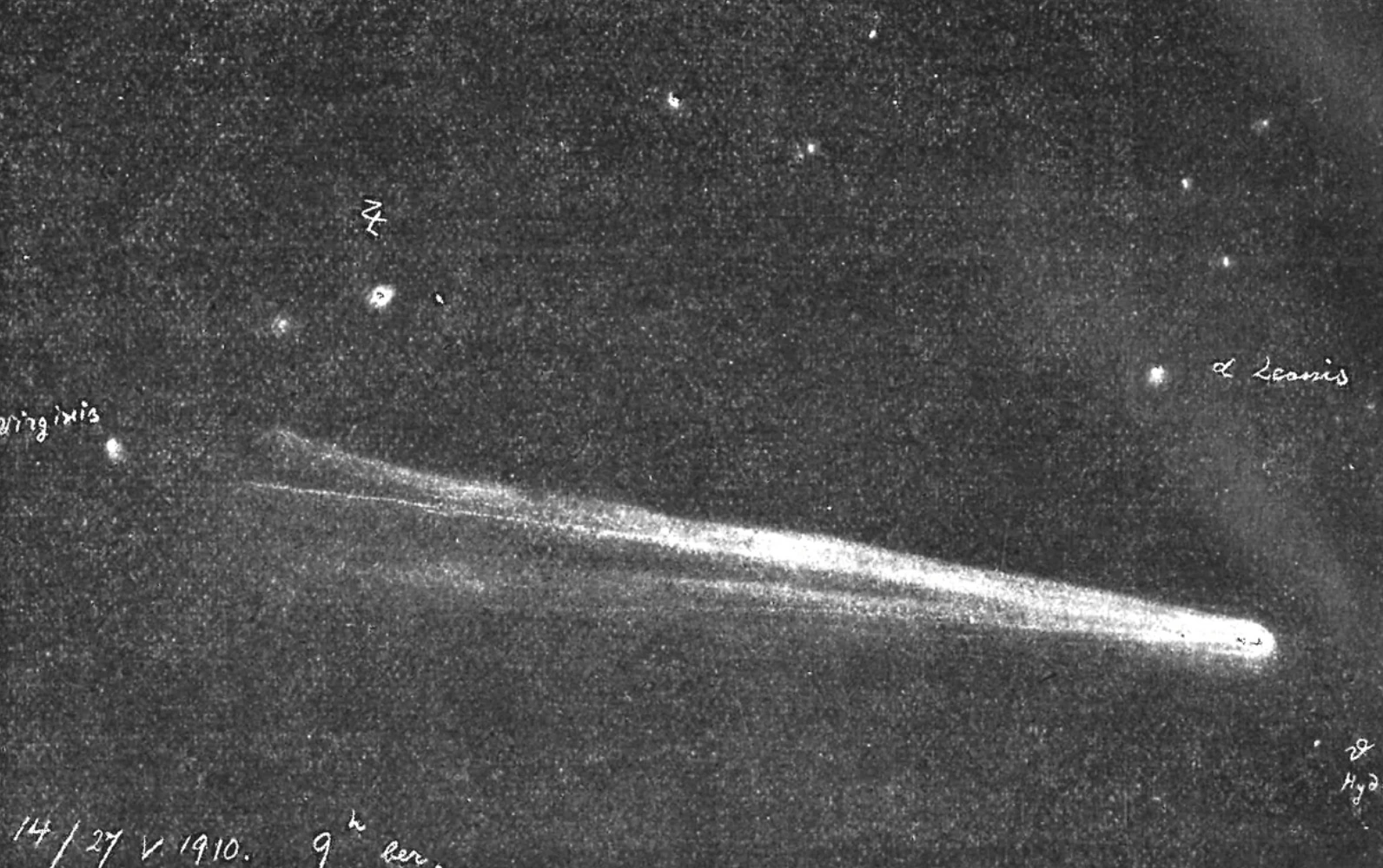 Комета Галлея 14/27 мая 1910 г. Рисунок Н. М. Субботиной